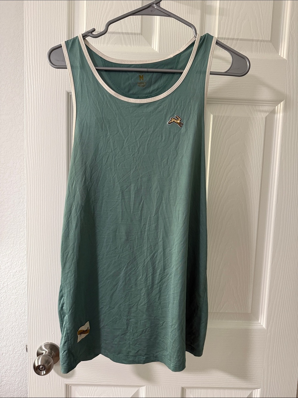 Tracksmith Teal Green Tank Top with White Trim - Women
